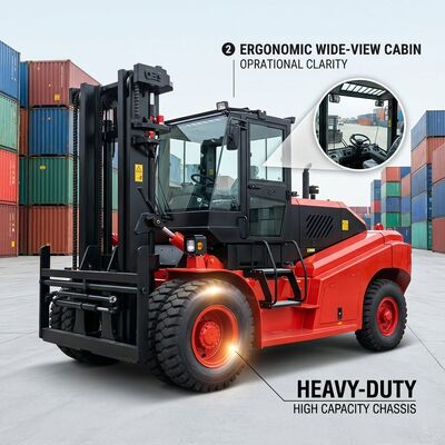 FD160 16 Ton Container Stacking Heavy Lift Forklift With Yuchai Turbocharged Engine