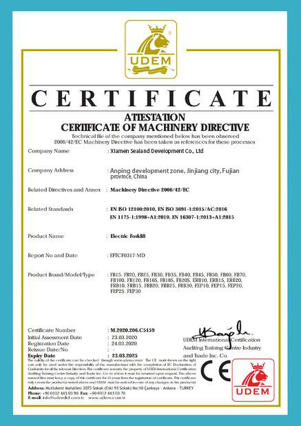 Chiny Xiamen Sealand Development Co., Ltd. Certyfikaty